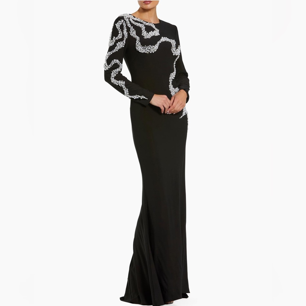 Mac Duggal beaded column gown
